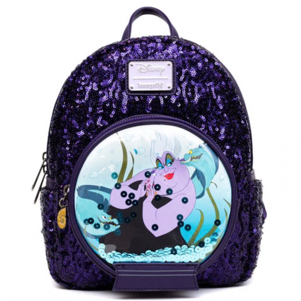 Loungefly Disney Villains Ursula Sequin Snow Globe Mini Backpack
